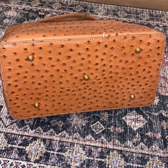 Pelle Di Giada Embossed Leather Ostrich Bag Classic timeless beauty - Picture 6 of 13